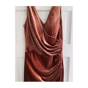 Revelry Velvet Terracotta Bridesmaid Dress